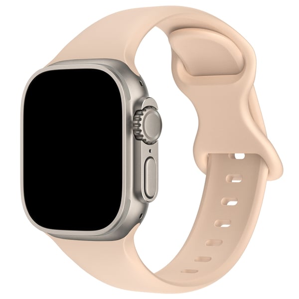 Silikon Armband Butterfly Apple Watch 42/44/45/46/49 mm (S/M) Sand Pink