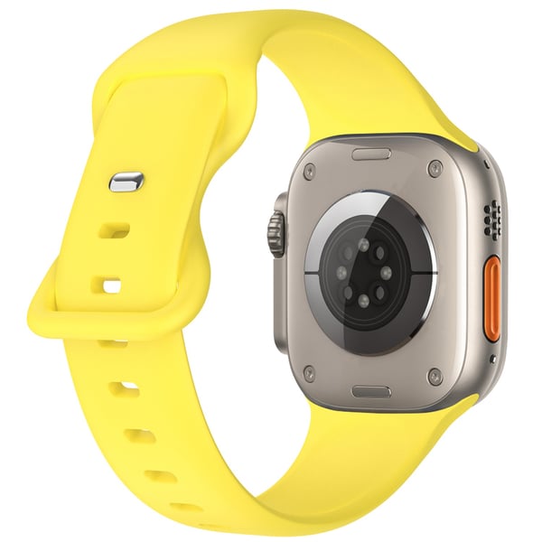 Silikon Armband Butterfly Apple Watch 42/44/45/46/49 mm (M/L) Gul