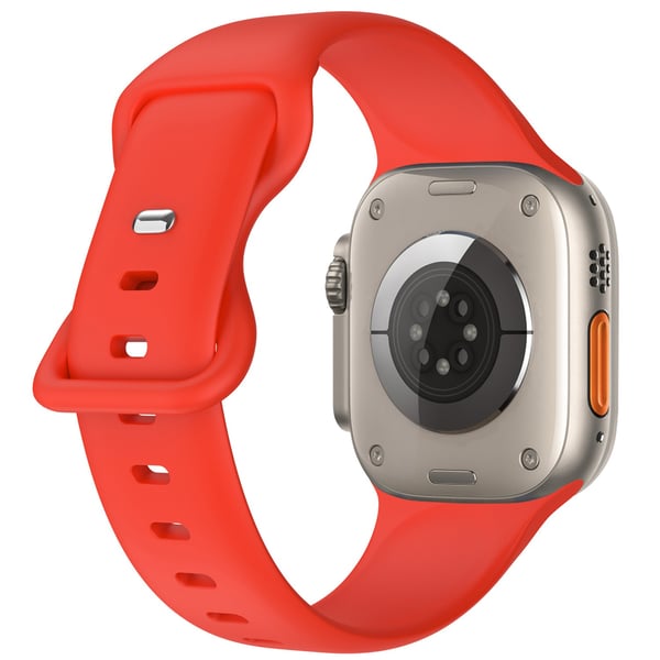 Silikon Armband Butterfly Apple Watch 42/44/45/46/49 mm (S/M) Röd
