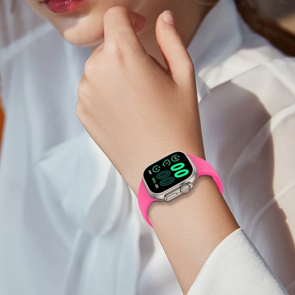 Silikon Armband Butterfly Apple Watch 42/44/45/46/49 mm (M/L) Hot Pink