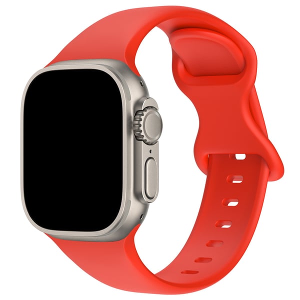 Silikon Armband Butterfly Apple Watch 42/44/45/46/49 mm (M/L) Röd