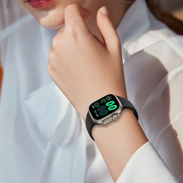Silikon Armband Butterfly Apple Watch 42/44/45/46/49 mm (S/M) Svart