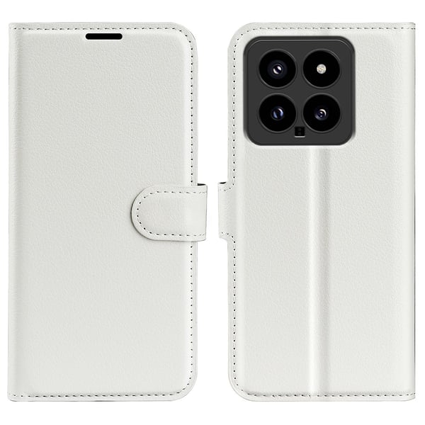 Xiaomi 14 Fodral Litchi Läder Vit