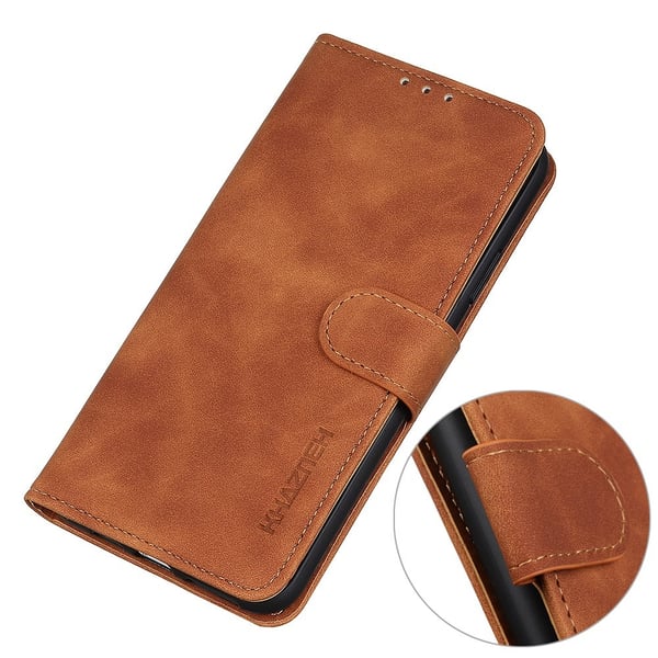 KHAZNEH Xiaomi Redmi 13C 4G Fodral Retro Läder Brun