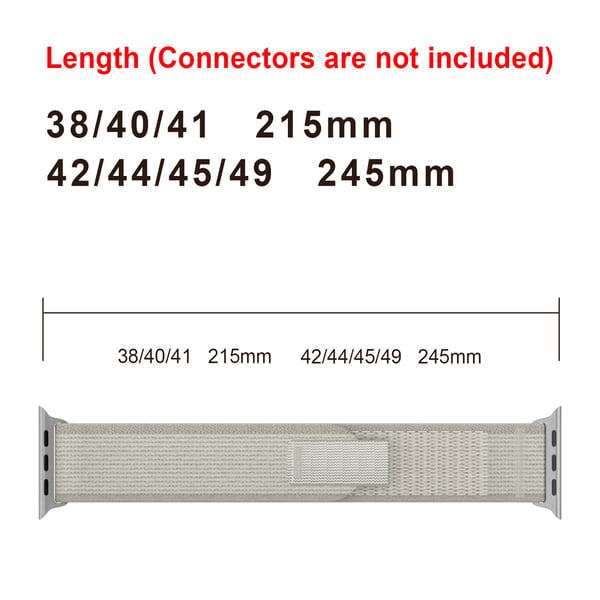 Apple Watch 38/40/41/42 mm Armband Nylon Trail Loop Ljus Grå