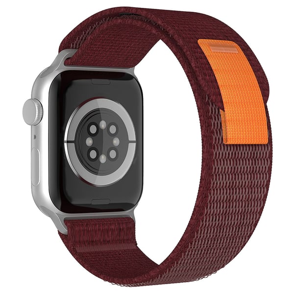Apple Watch 42/44/45/46/49 mm Armband Nylon Trail Loop Vinröd