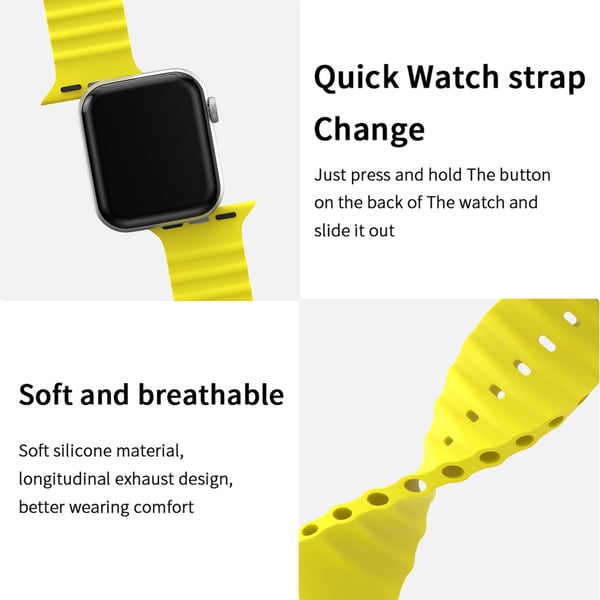 Apple Watch 42/41/40/38 mm Armband Ocean Wave Gul