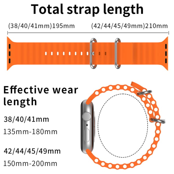 Apple Watch 42/44/45/46/49 mm Armband Ocean Wave Orange