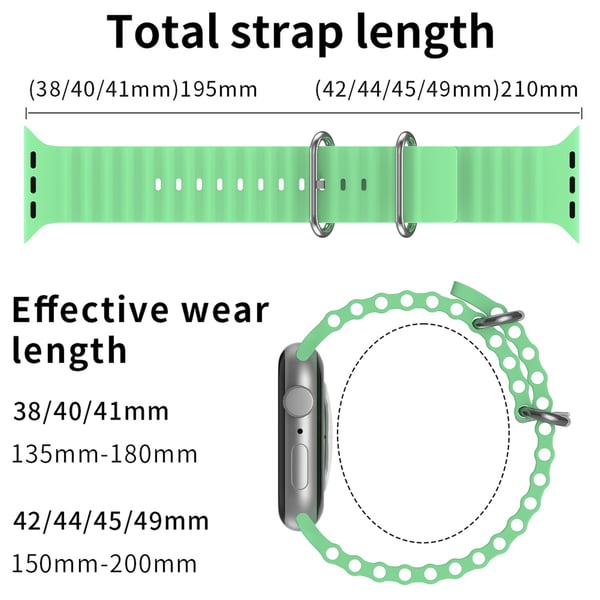 Apple Watch 42/41/40/38 mm Armband Ocean Wave Pistasch