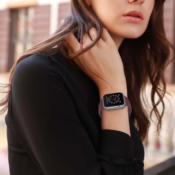 Apple Watch 38/40/41/42 mm Silikon Armband (M/L) Vinröd