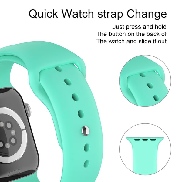 Apple Watch 38/40/41/42 mm Silikon Armband (S/M) Mintgrön