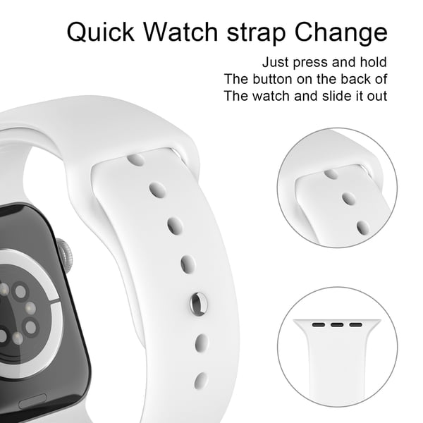 Apple Watch 38/40/41/42 mm Silikon Armband (S/M) Vit