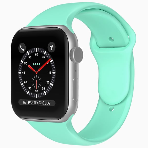 Apple Watch 42/44/45/46/49 mm Silikon Armband (M/L) Mintgrön