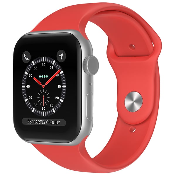 Apple Watch 42/44/45/46/49 mm Silikon Armband (M/L) Röd