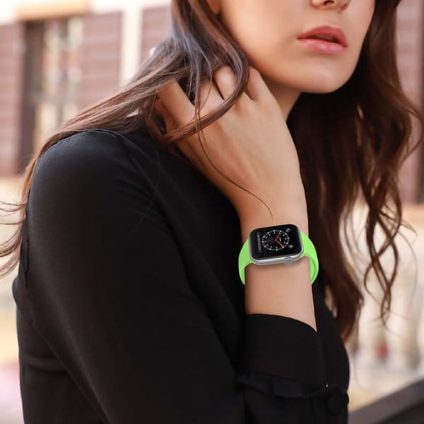 Apple Watch 42/44/45/46/49 mm Silikon Armband (M/L) Grön