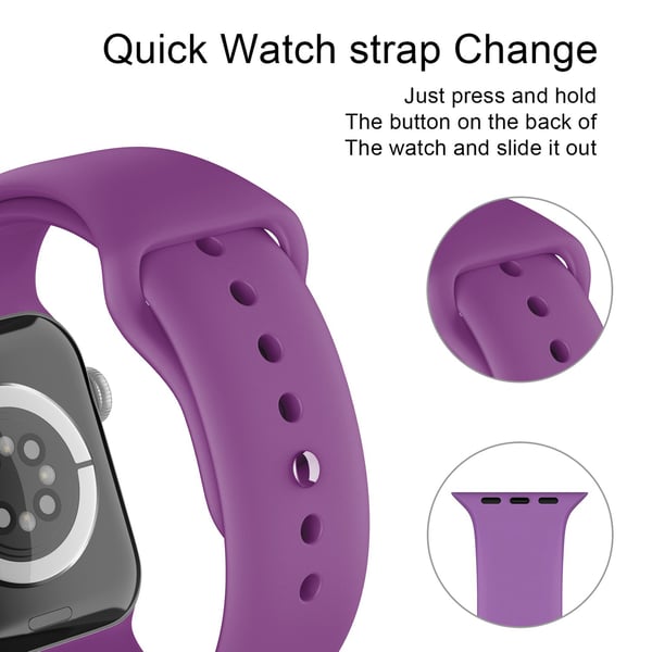 Apple Watch 42/44/45/46/49 mm Silikon Armband (S/M) Lila