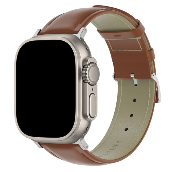 Äkta Läder Armband Apple Watch 42/41/40/38 mm Brun