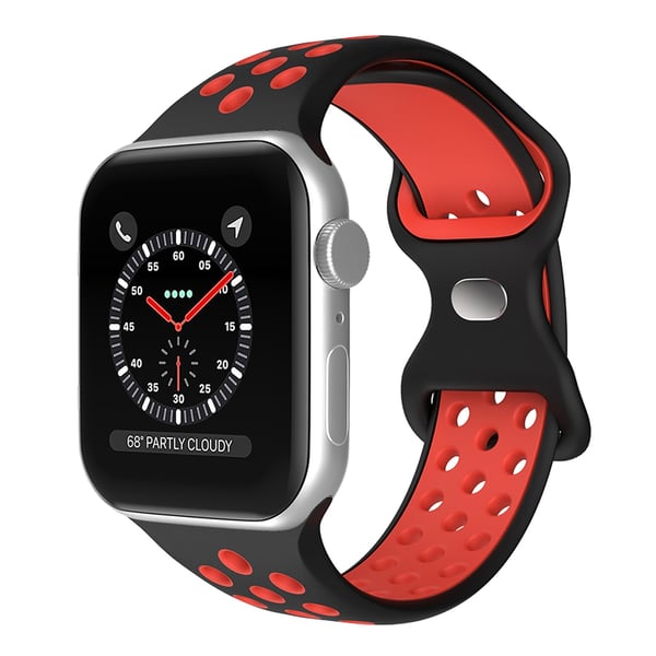 Sportarmband Dual-Color Apple Watch 42/41/40/38 mm (S/M) Svart/Röd