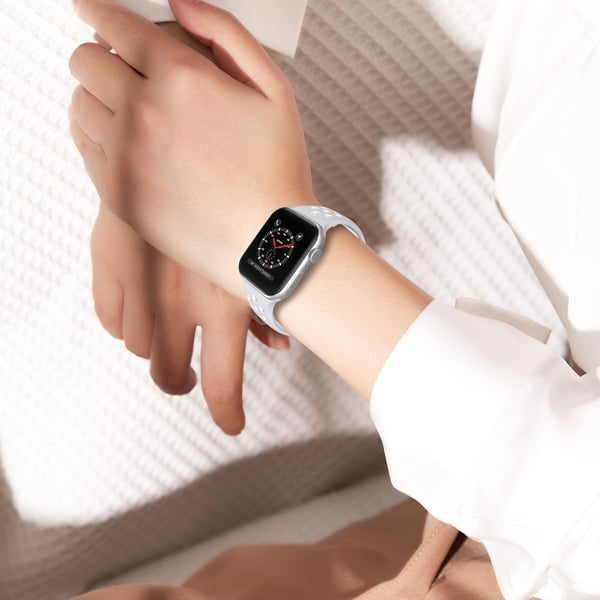 Sportarmband Dual-Color Apple Watch 42/41/40/38 mm (S/M) Grå/Vit