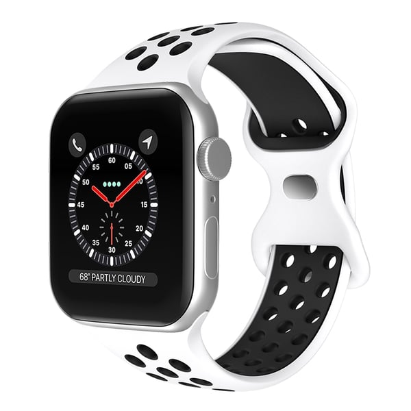 Sportarmband Dual-Color Apple Watch 42/41/40/38 mm (M/L) Vit/Svart