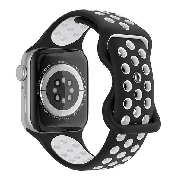Sportarmband Dual-Color Apple Watch 42/41/40/38 mm (M/L) Svart/Vit