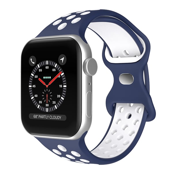 Sportarmband Dual-Color Apple Watch 42/41/40/38 mm (S/M) Blå/Vit