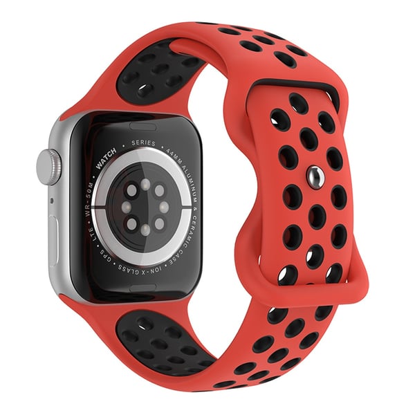 Sportarmband Dual-Color Apple Watch 42/41/40/38 mm (M/L) Röd/Svart