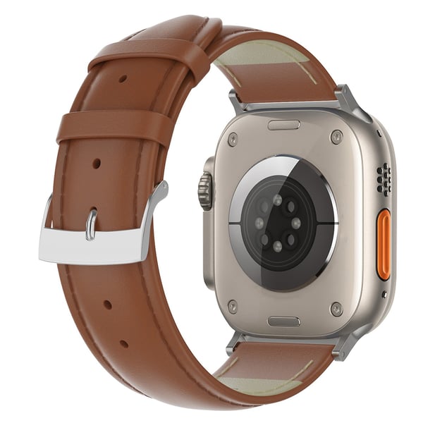 Äkta Läder Armband Apple Watch 42/44/45/46/49 mm Brun