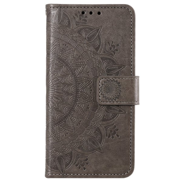 Sony Xperia 1 VI Mandala Läder Fodral Grå