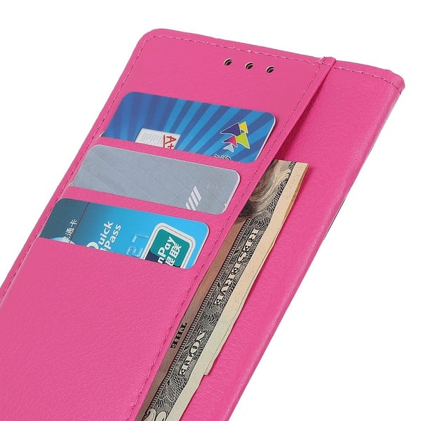 Motorola Moto G04 4G/G24 4G Litchi Läder Fodral Rosa