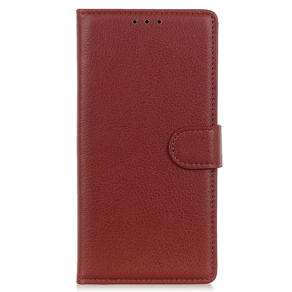 Motorola Edge 50 Fusion 5G Litchi Läder Fodral Brun