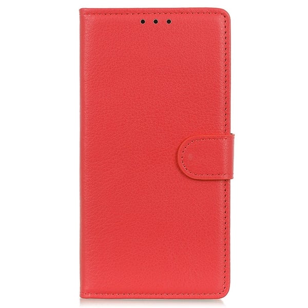 Motorola Edge 50 Pro 5G Fodral Litchi Läder Röd