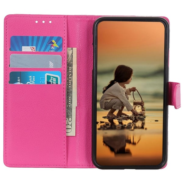 Sony Xperia 10 VI Litchi Läder Fodral Rosa