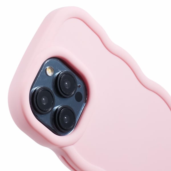 iPhone 15 Pro Max Mobilskal Wavy Ljusrosa