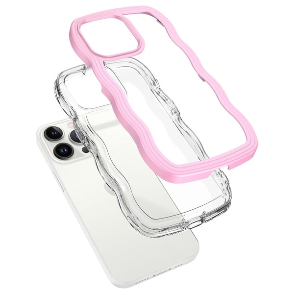 iPhone 15 Pro Max Skal Wavy Hybrid Transparent/Grön