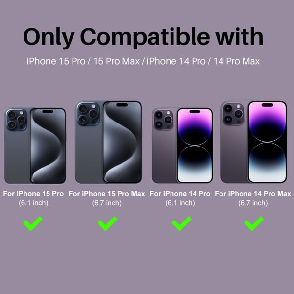 NORTHJO iPhone 15 Pro/Pro Max/14 Pro/Pro Max Linsskydd Strass 2-PACK Lila