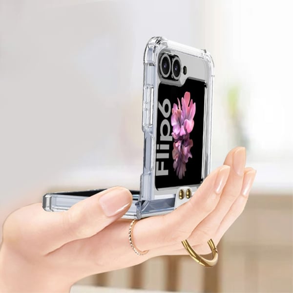 GKK Galaxy Z Flip 6 / 7 FE Skal Med Ringhållare Transparent