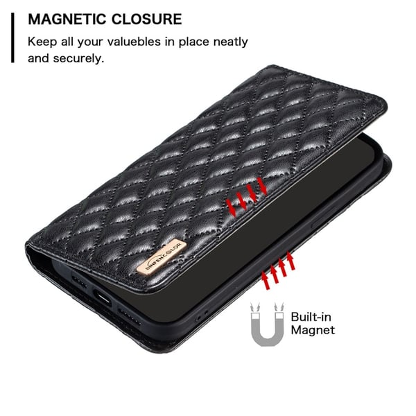 BINFEN iPhone 16 Pro Max Fodral Diamond Flip Svart