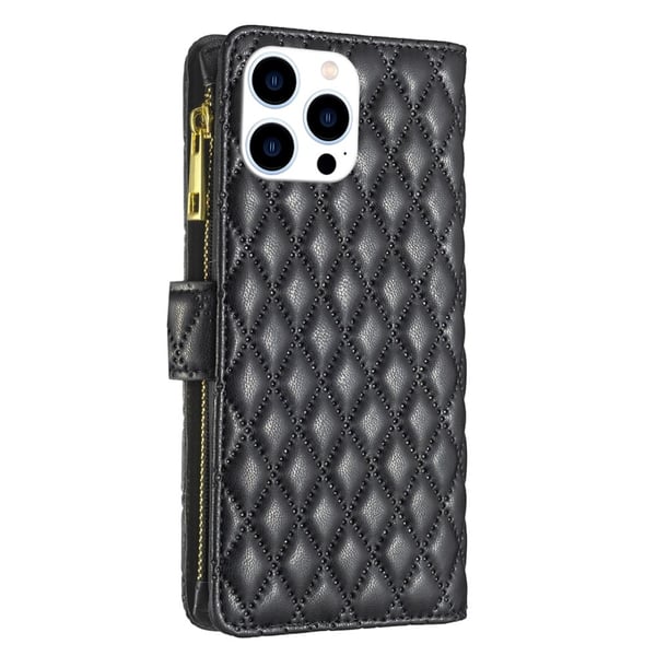 BINFEN iPhone 16 Pro Max Fodral Diamond Multifunktionell Svart