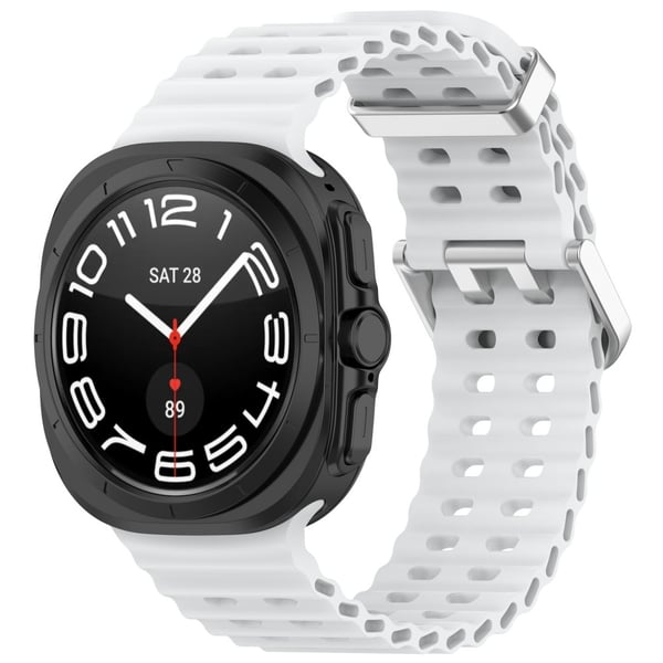 Galaxy Watch Ultra (2025) / 47 mm Armband Wave Design Vit