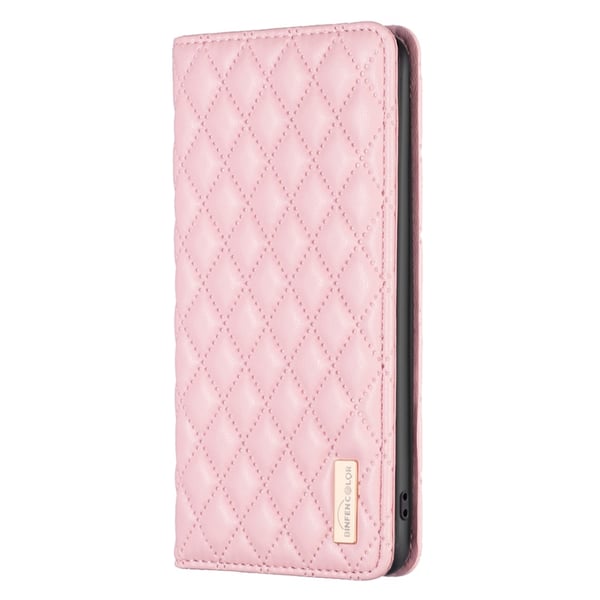 BINFEN iPhone 16 Pro Fodral Diamond Flip Läder Rosa