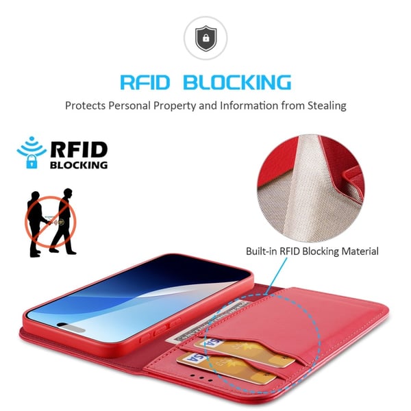 DUX DUCIS iPhone 16 Pro Fodral HIVO Äkta Läder Röd