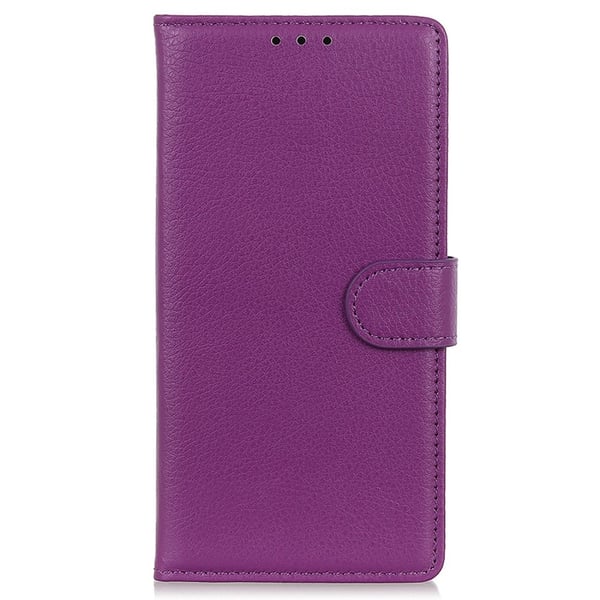 Google Pixel 10/10 Pro/9/9 Pro Fodral Litchi Läder Lila