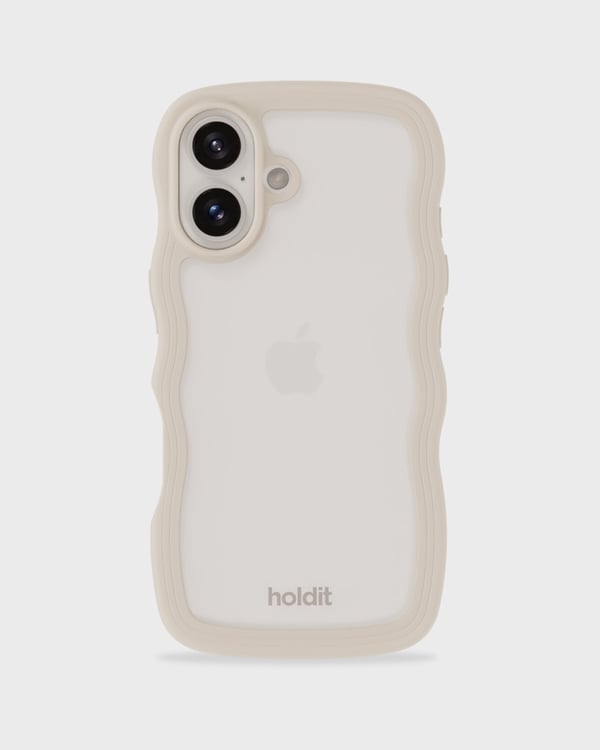 holdit iPhone 16 Skal Wavy Light Beige/Transparent holdit iPhone 16 Skal Wavy Light Beige/Transparent