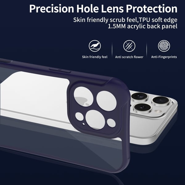 LEEU DESIGN iPhone 16 Pro Max Skal Shockproof Mörk Blå/Lila