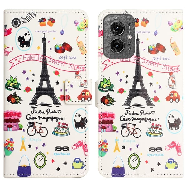 Motorola Moto G55 5G Fodral Med Tryck Eiffeltornet Motorola Moto G55 5G Fodral Med Tryck Eiffeltornet