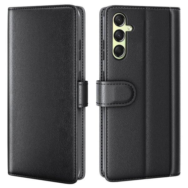 Samsung Galaxy A16 Fodral Premium Äkta Läder Svart Samsung Galaxy A16 Fodral Premium Äkta Läder Svart