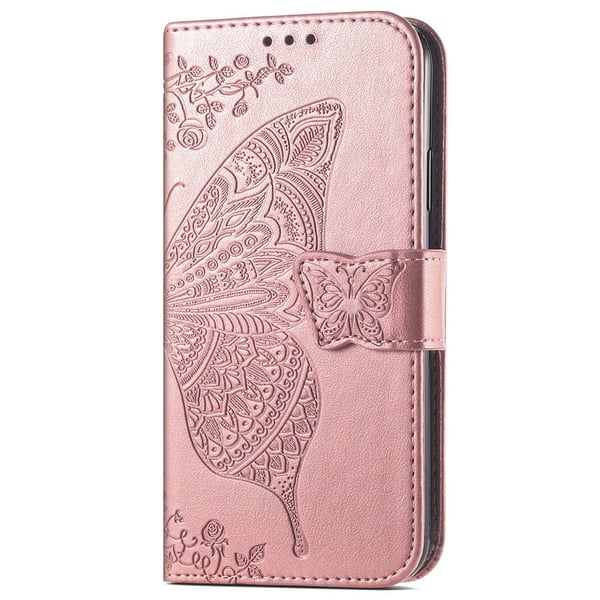 Xiaomi 14T Fodral Med Fjäril Tryck Roséguld