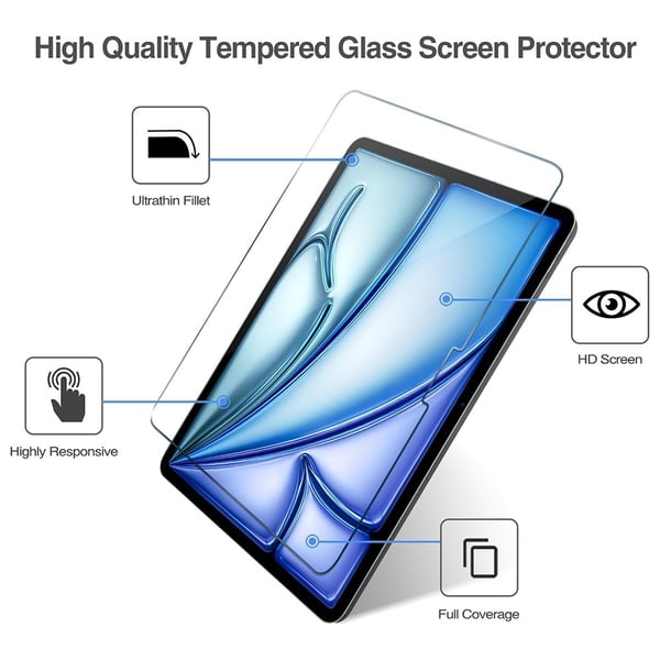iPad Air 13 2026-2024 2-PACK Skärmskydd Härdat Glas