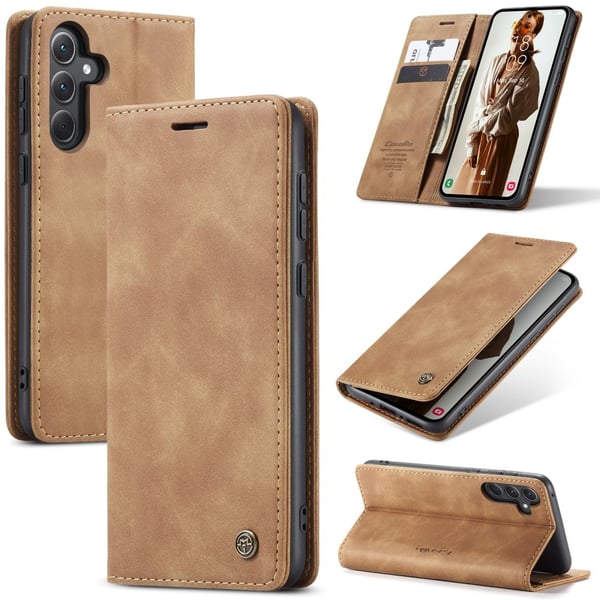 CASEME Galaxy A56 5G/A36 5G Fodral Retro Läder Brun CASEME Galaxy A56 5G/A36 5G Fodral Retro Läder Brun
